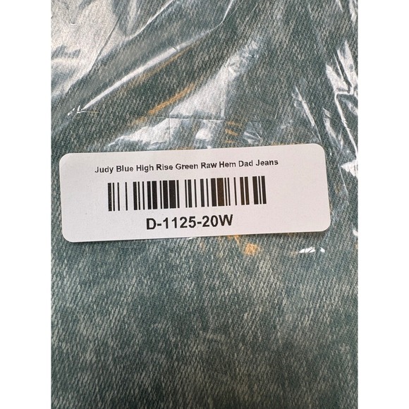 Judy Blue‎ Women's Sea Green High Rise Raw Hem Dad Jeans NWT Size 20W - Picture 15 of 16